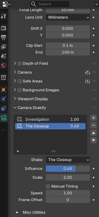 Camera Shakify interface
